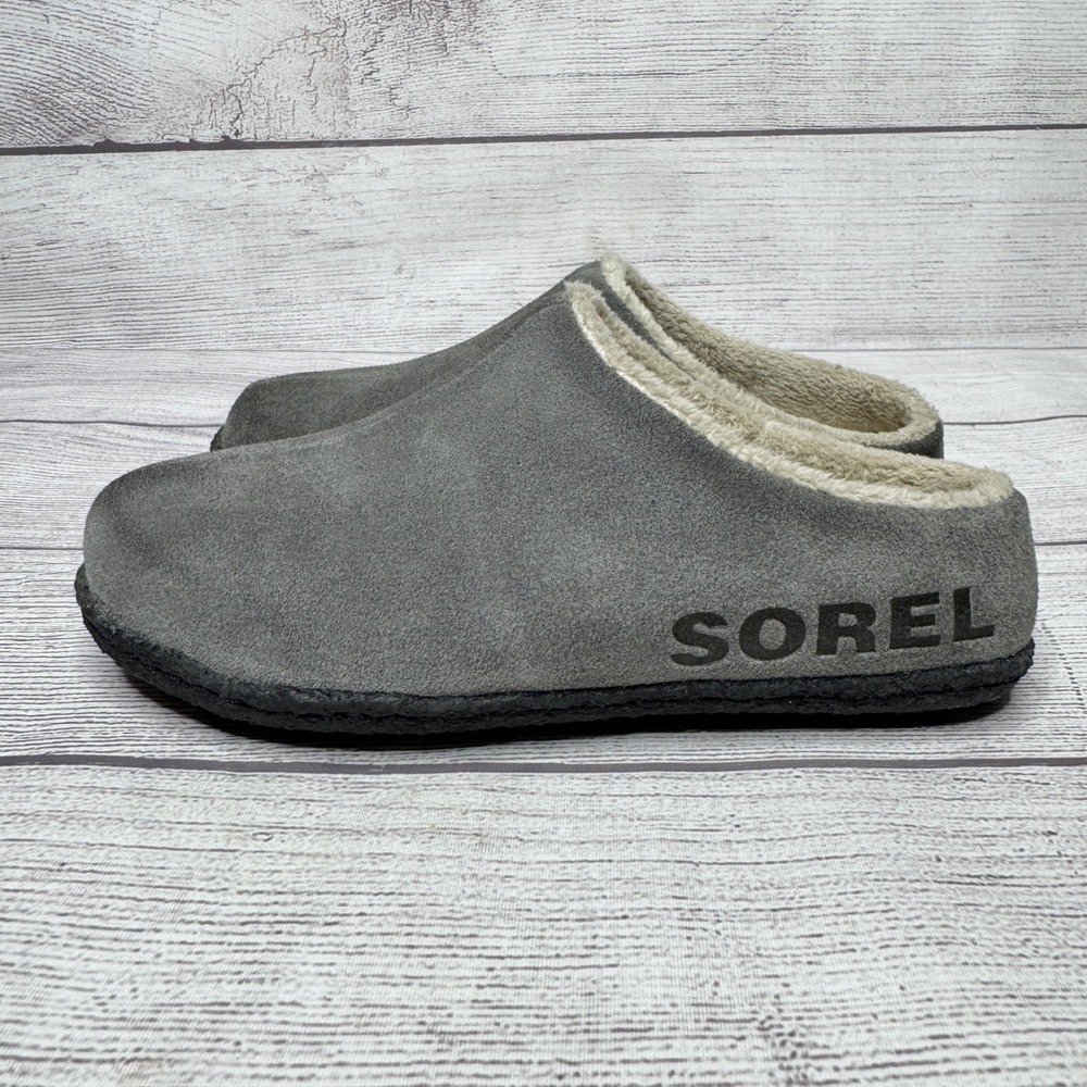 Sorel Suede Clog Slippers Faux Fur Lined‎ Warm Cozy Comfy Kids Size 1 - Picture 3 of 6
